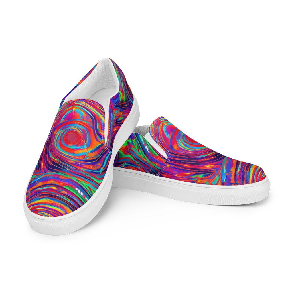 Quantum Spiral on Men's Slip-On Canvas Shoes — Left Front