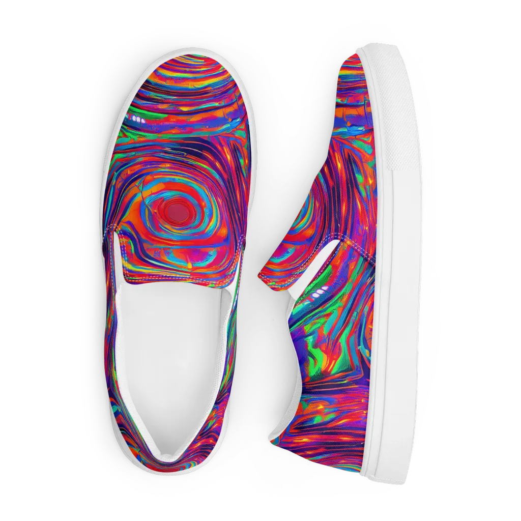 Quantum Spiral on Men's Slip-On Canvas Shoes — Front