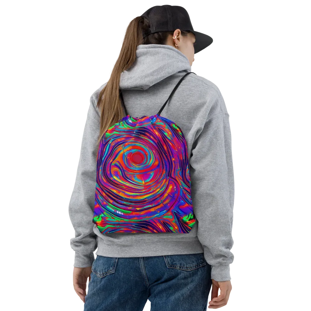 Quantum Spiral on Drawstring Bag — Front