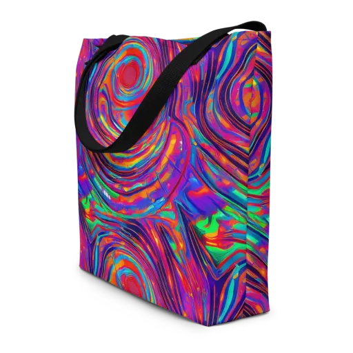 Quantum Spiral on a Large Tote Bag W/ Pocket
