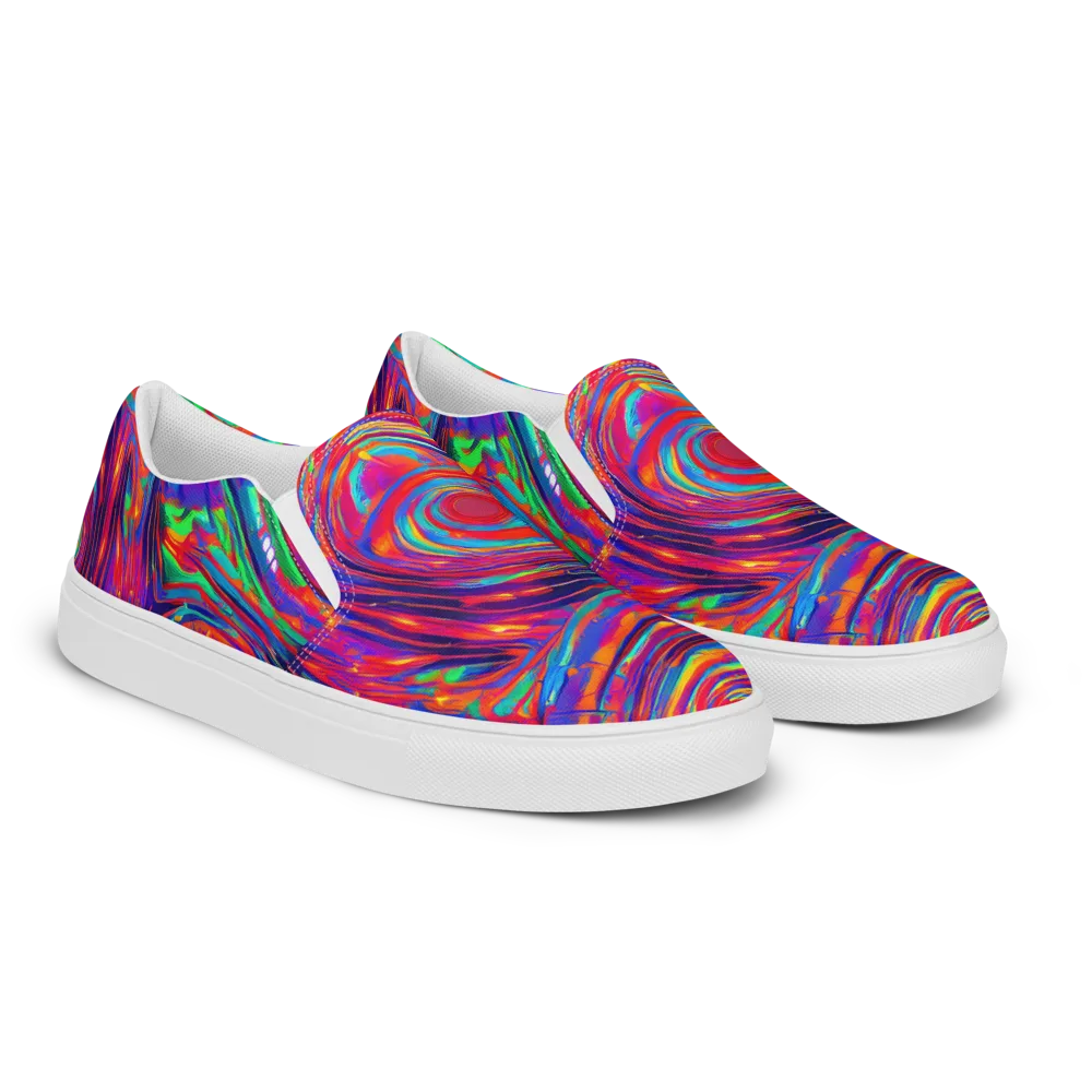 Quantum Spiral on Women's Slip-On Canvas Shoes — Right Front