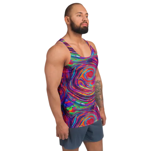 Quantum Spiral on a Men's Tank Top