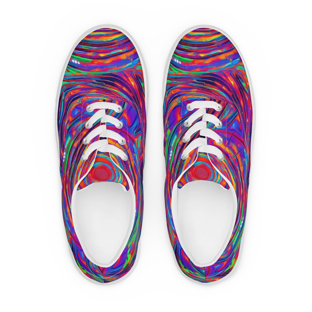 Quantum Spiral on Men's Lace-Up Canvas Shoes — Front