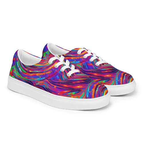 Quantum Spiral on a Men's Lace-Up Canvas Shoes