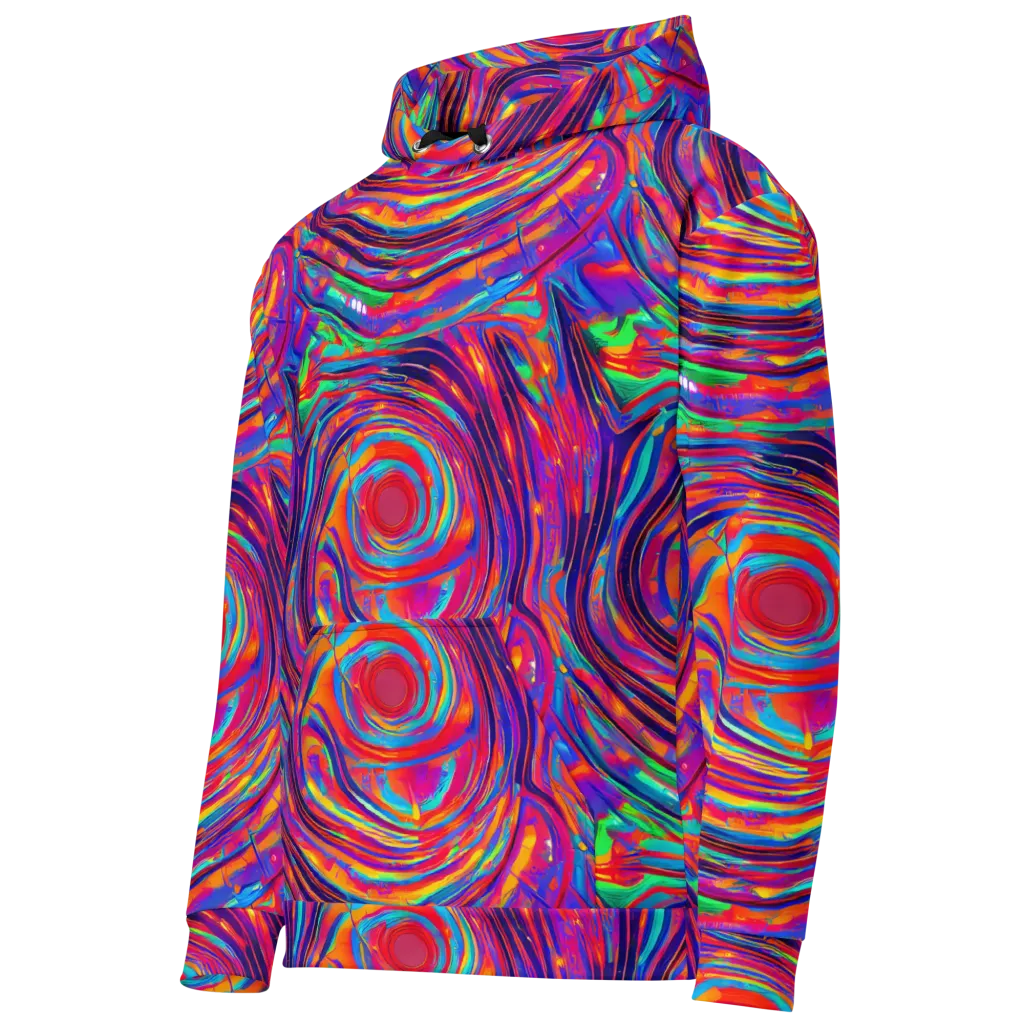 Quantum Spiral on Cotton Hoodie — Left Front