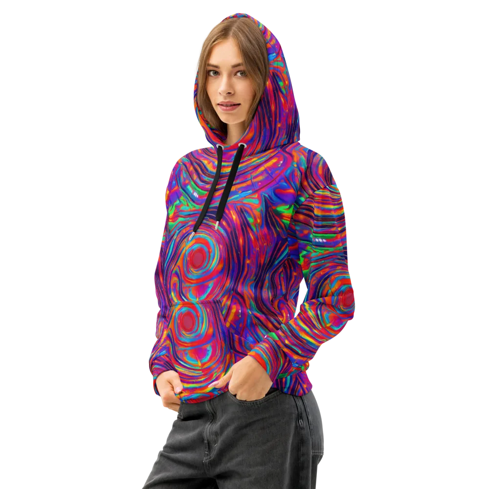 Quantum Spiral on Cotton Hoodie — Left Front
