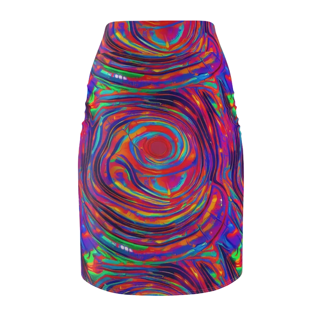 Quantum Spiral on Pencil Skirt — Back
