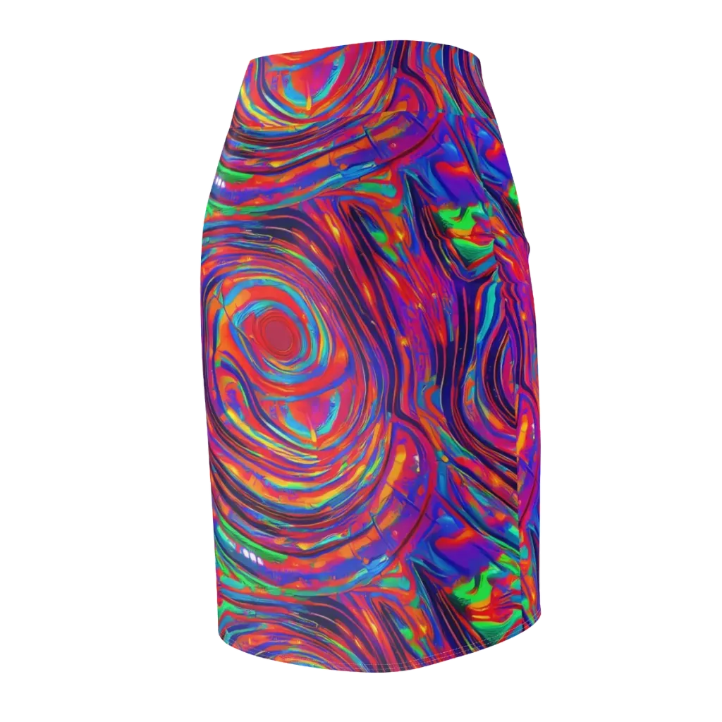 Quantum Spiral on Pencil Skirt — Back Side