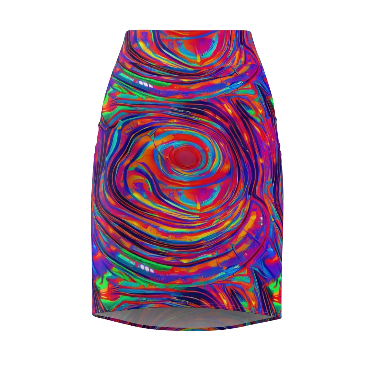 Quantum Spiral on Pencil Skirt — Front