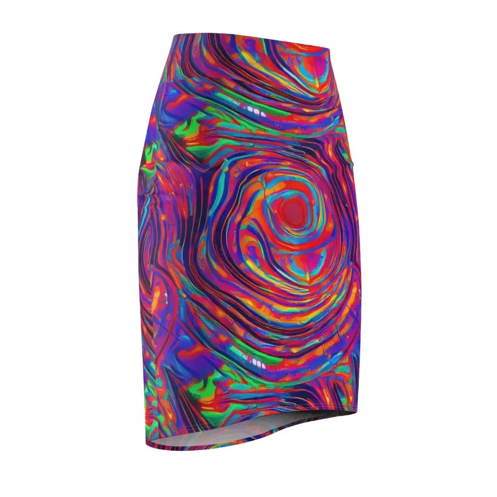 Quantum Spiral on Pencil Skirt — Front Side