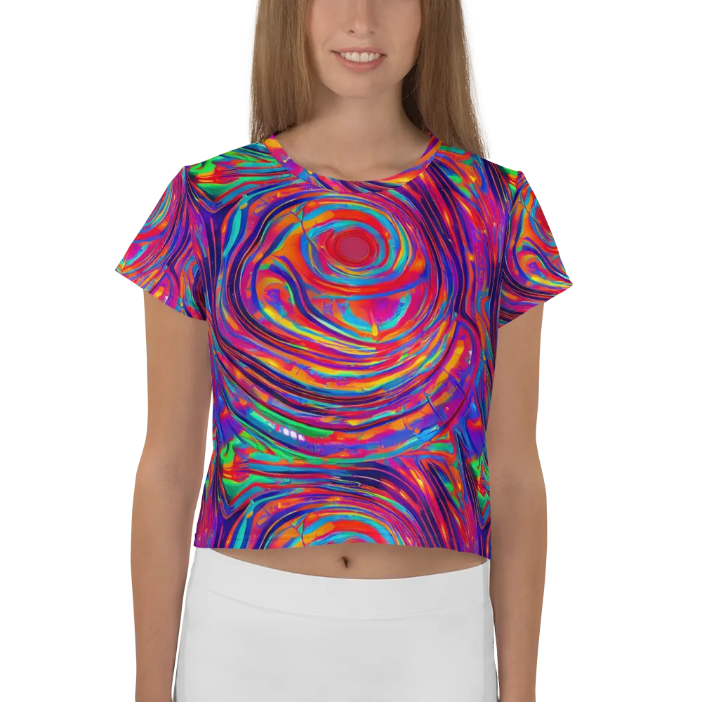 Quantum Spiral on Crop Tee — Front