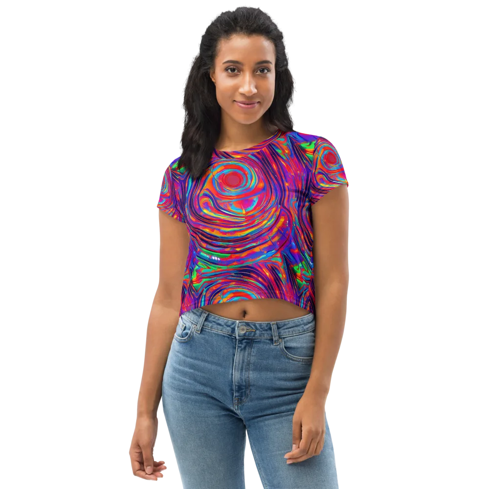 Quantum Spiral on Crop Tee — Front