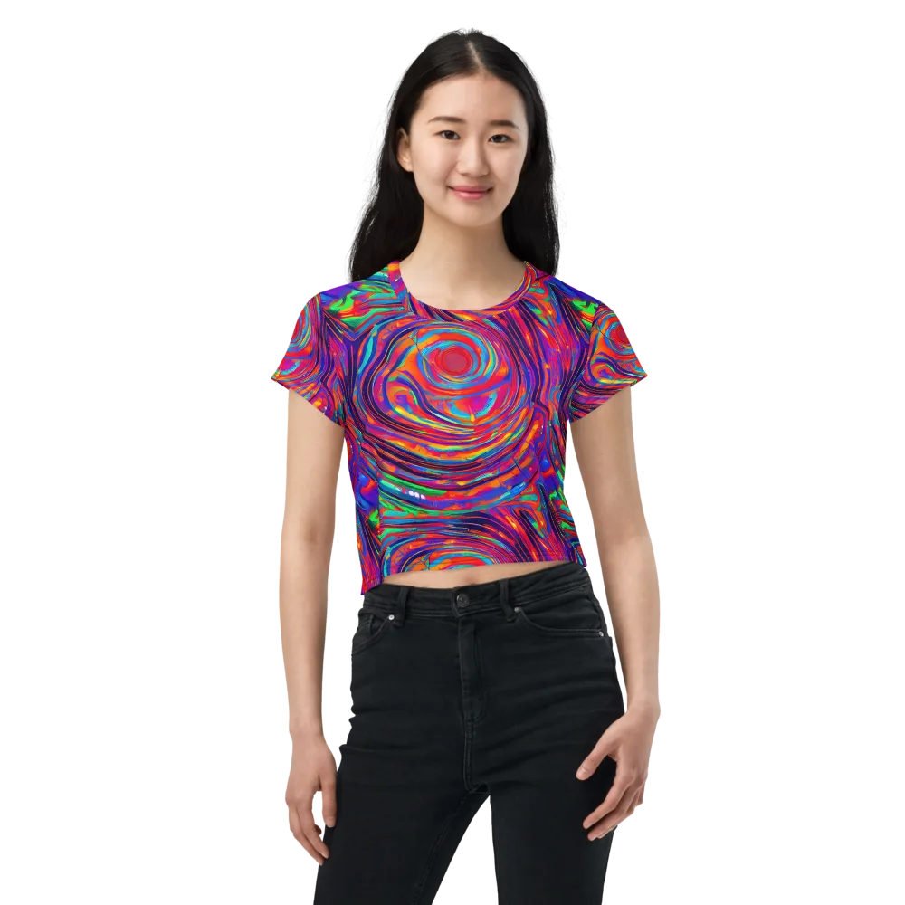 Quantum Spiral on Crop Tee — Front