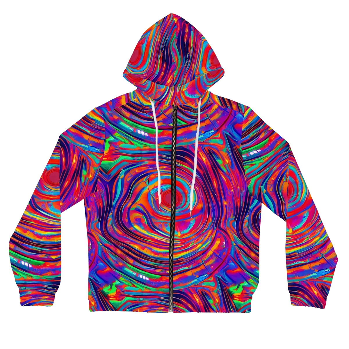 Quantum Spiral on Women's Full-Zip Hoodie — Front