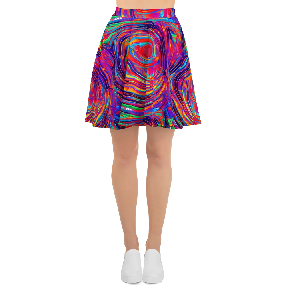 Quantum Spiral on Skater Skirt — Front