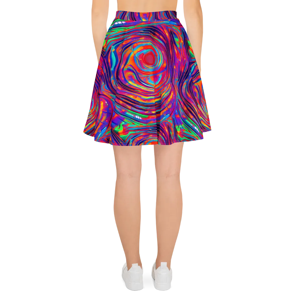 Quantum Spiral on Skater Skirt — Back