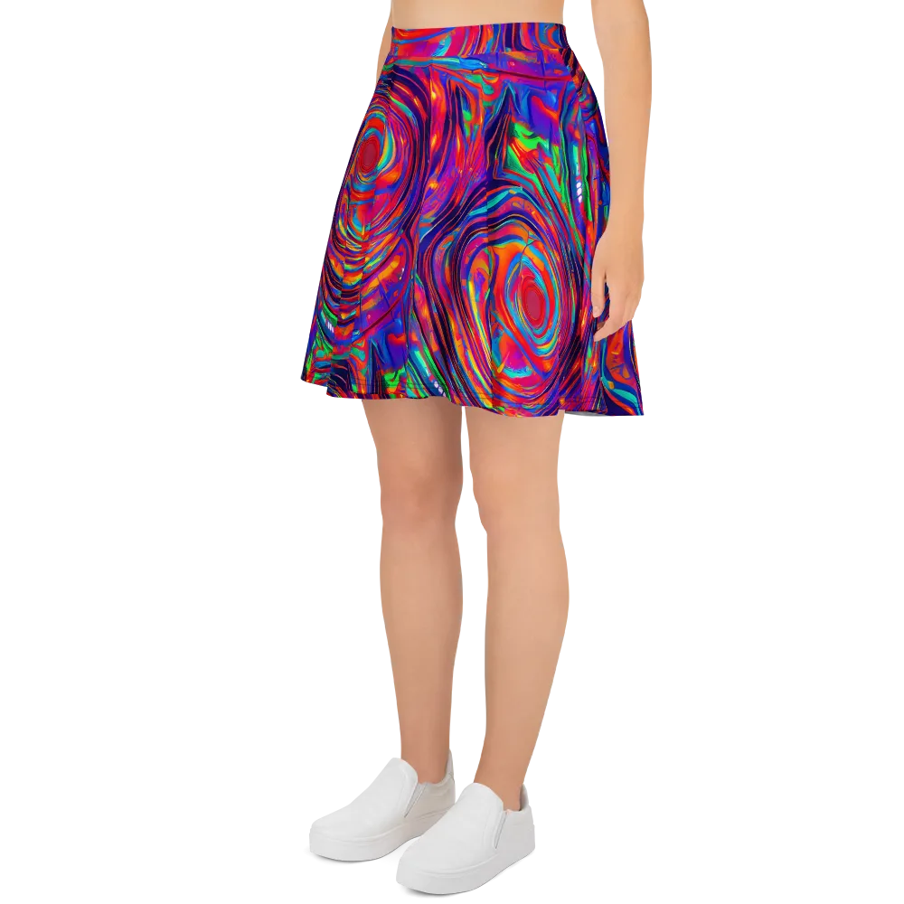 Quantum Spiral on Skater Skirt — Left