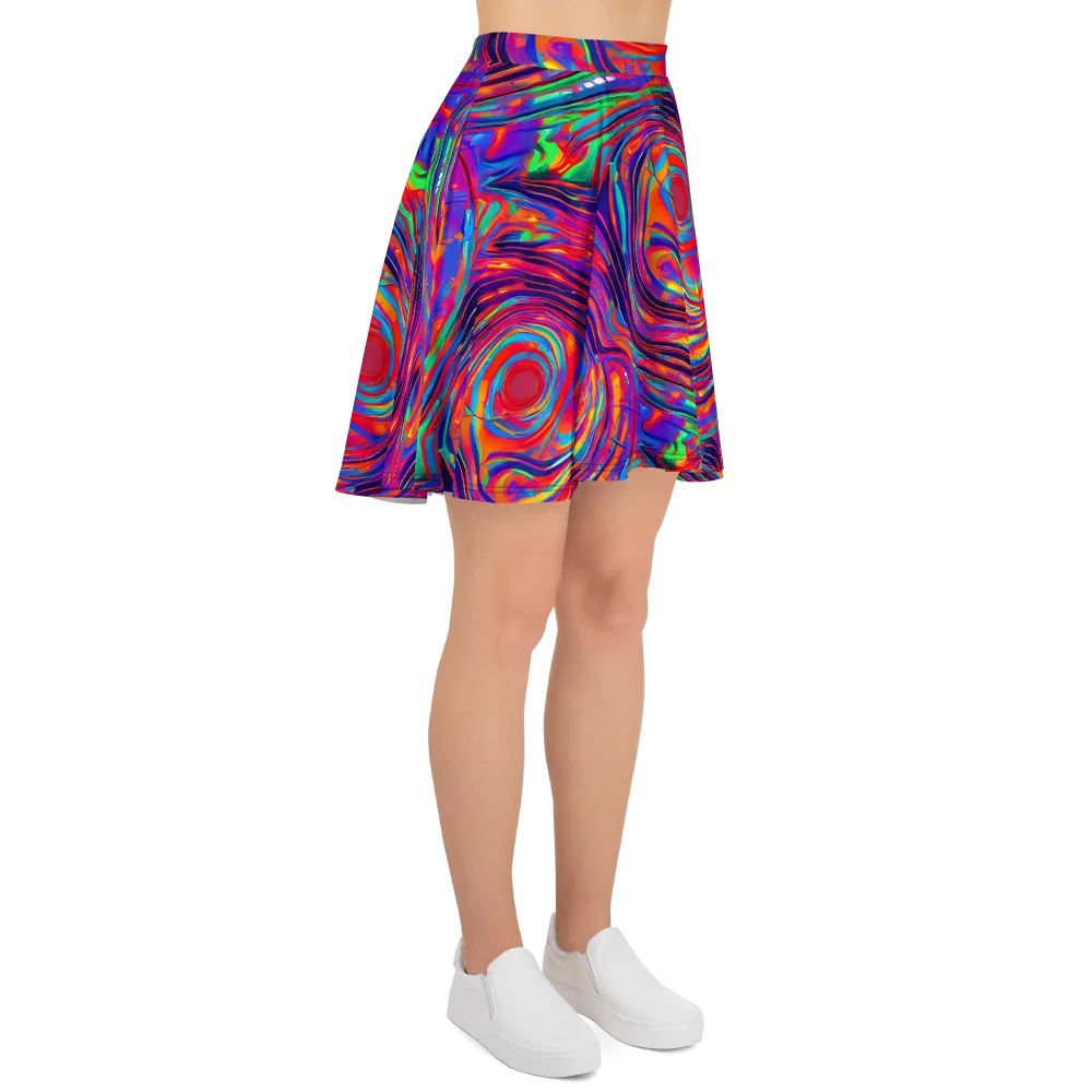 Quantum Spiral on Skater Skirt — Right