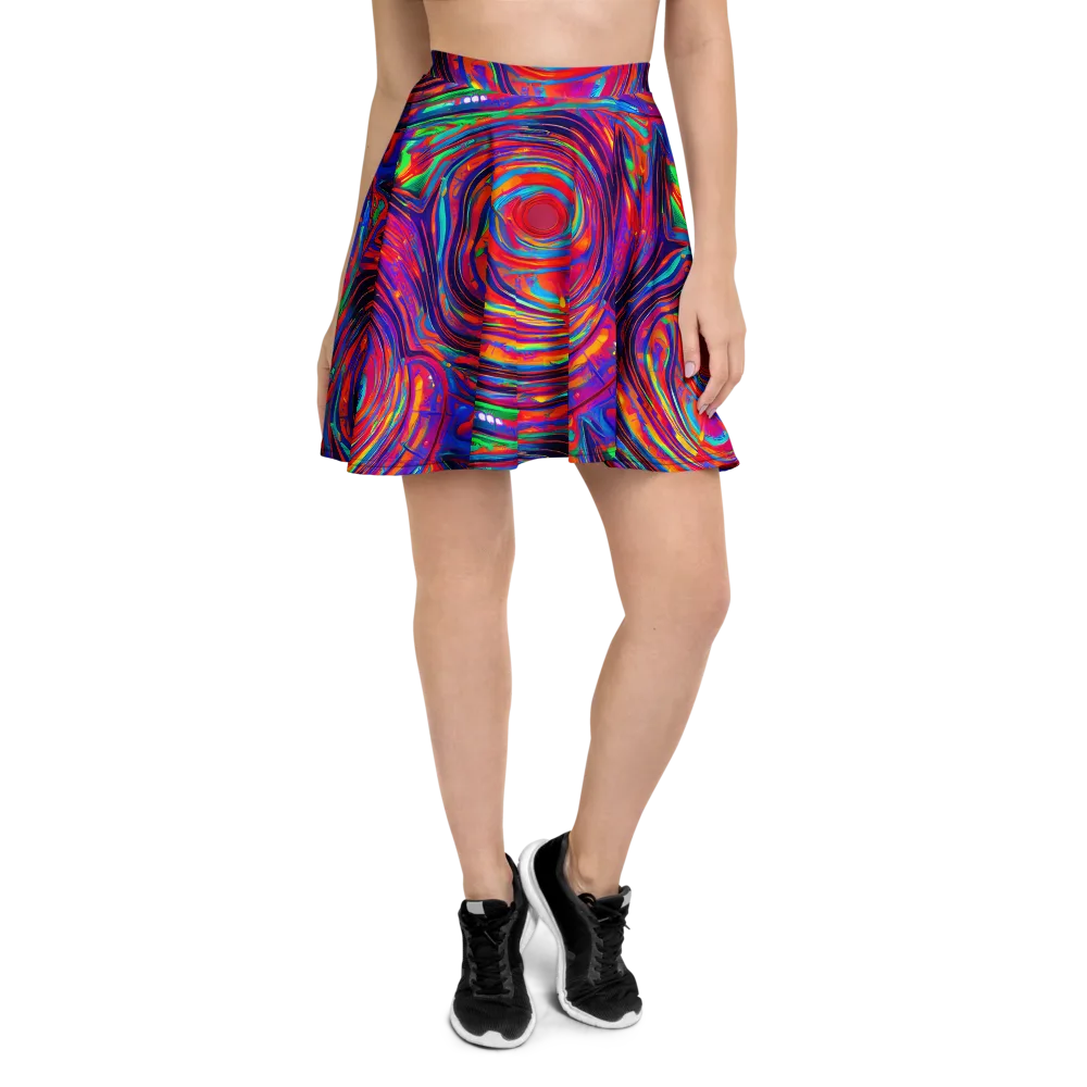 Quantum Spiral on Skater Skirt — Front