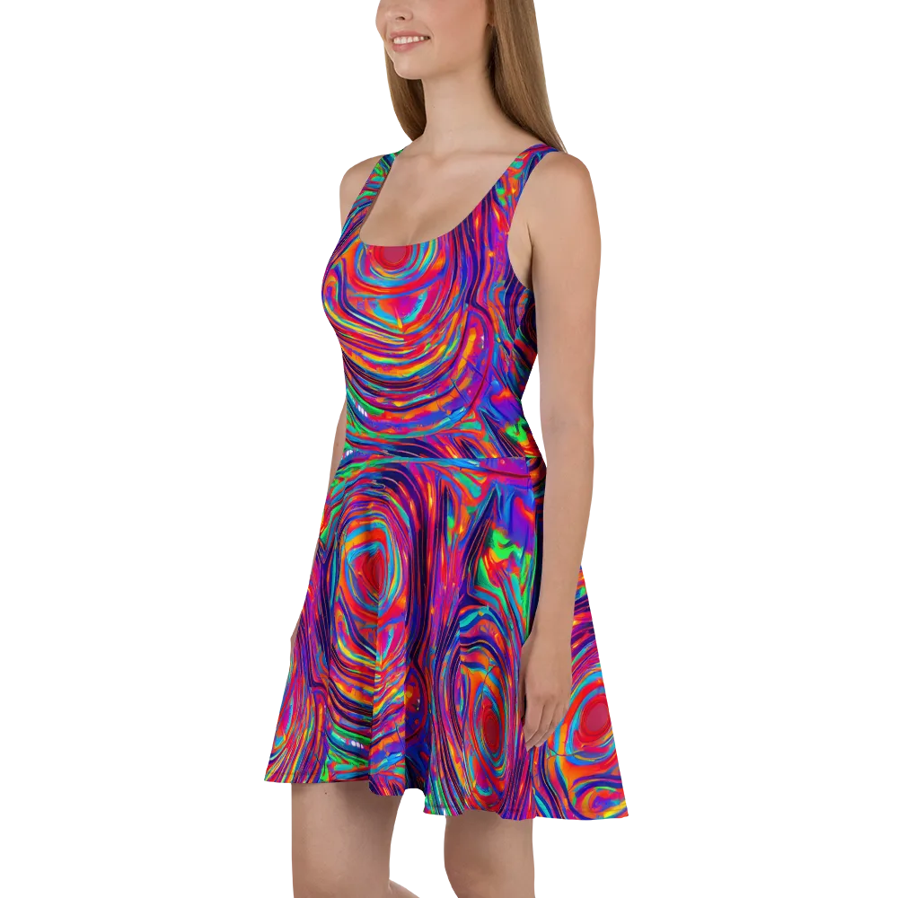 Quantum Spiral on Skater Dress — Left