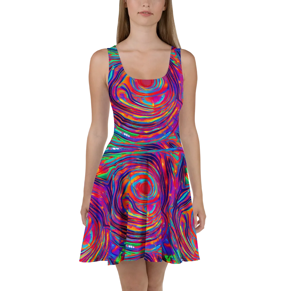 Quantum Spiral on Skater Dress — Front