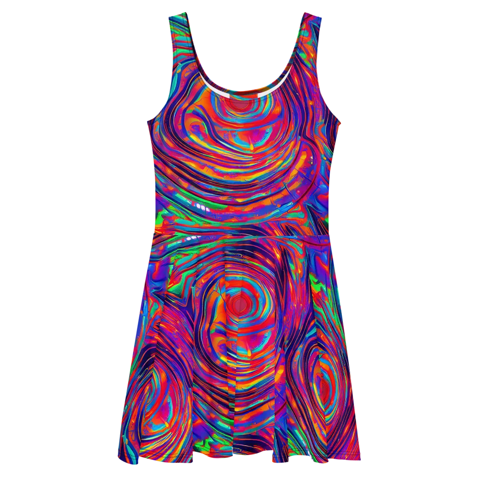 Quantum Spiral on Skater Dress — Front
