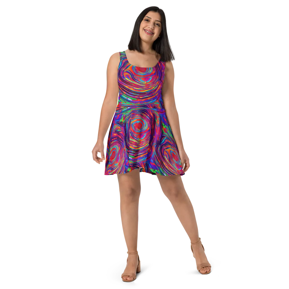 Quantum Spiral on Skater Dress — Front
