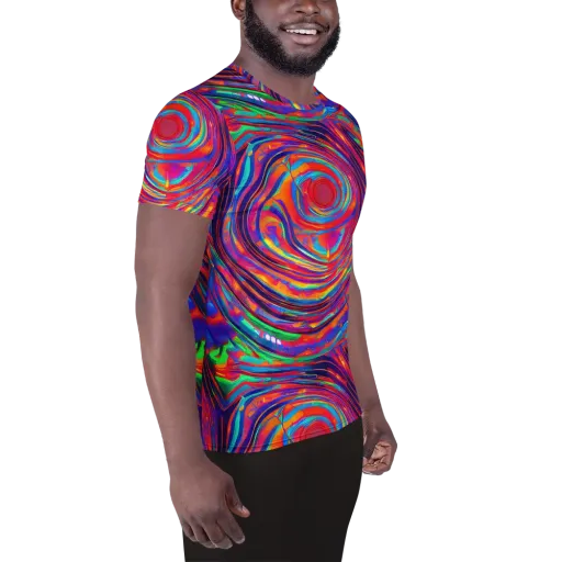 Quantum Spiral on a Men's Athletic T-Shirt