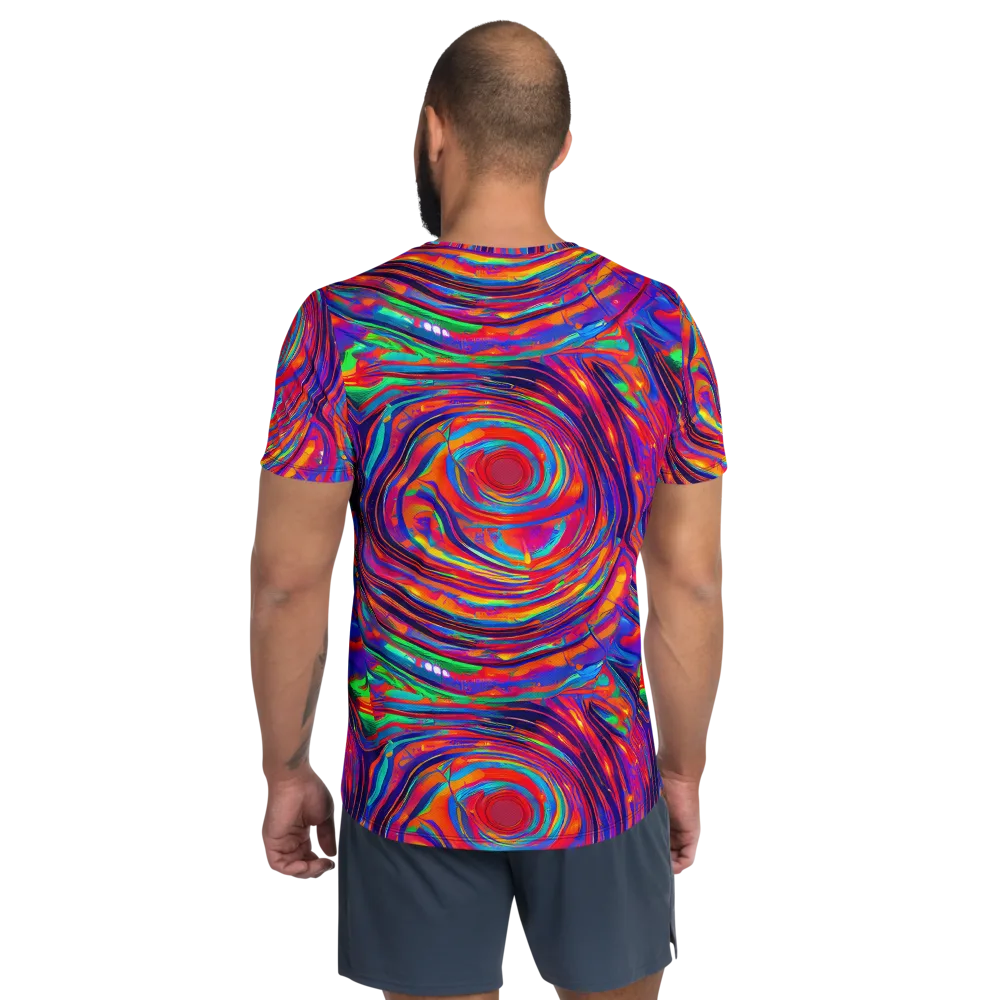 Quantum Spiral on Men's Athletic T-Shirt — Back