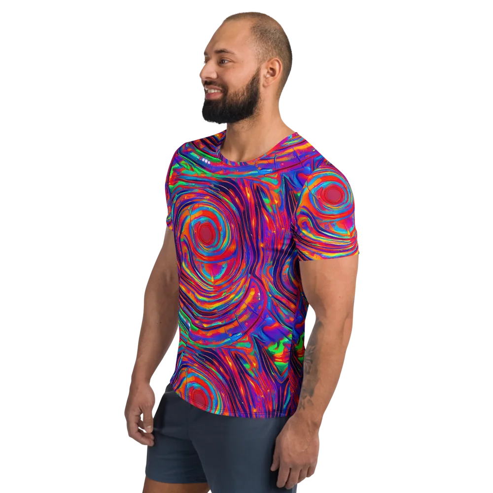 Quantum Spiral on Men's Athletic T-Shirt — Left