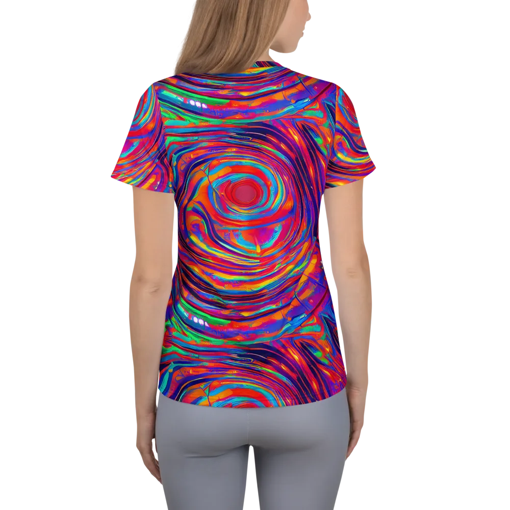 Quantum Spiral on Women's Athletic T-Shirt — Back