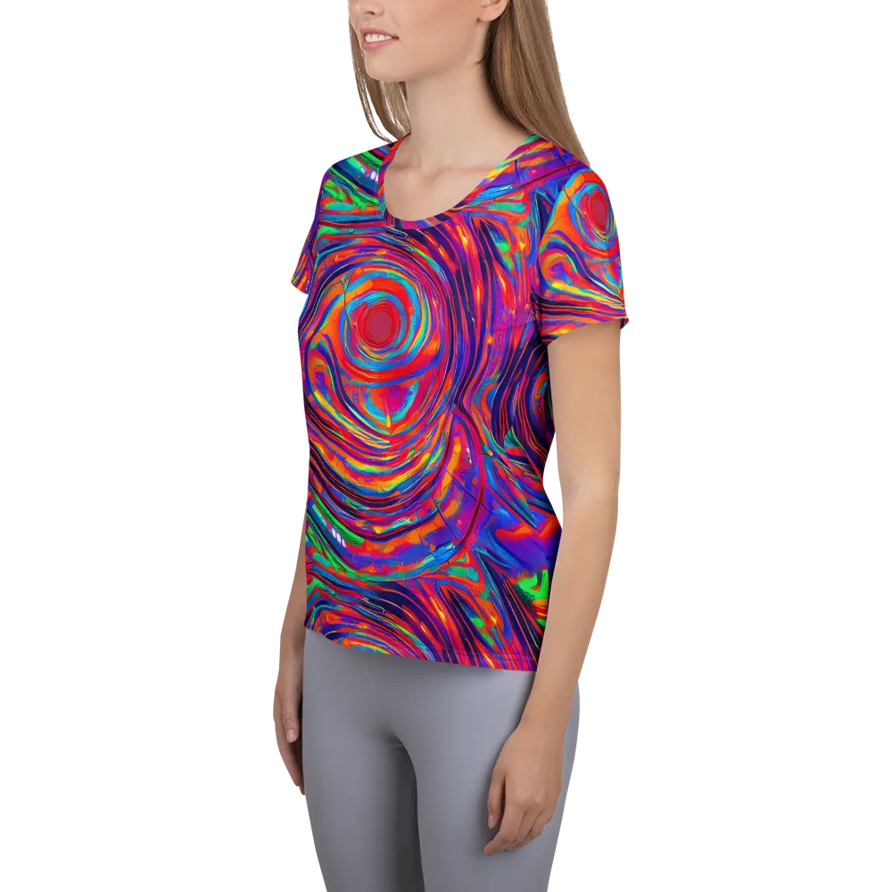 Quantum Spiral on Women's Athletic T-Shirt — Left
