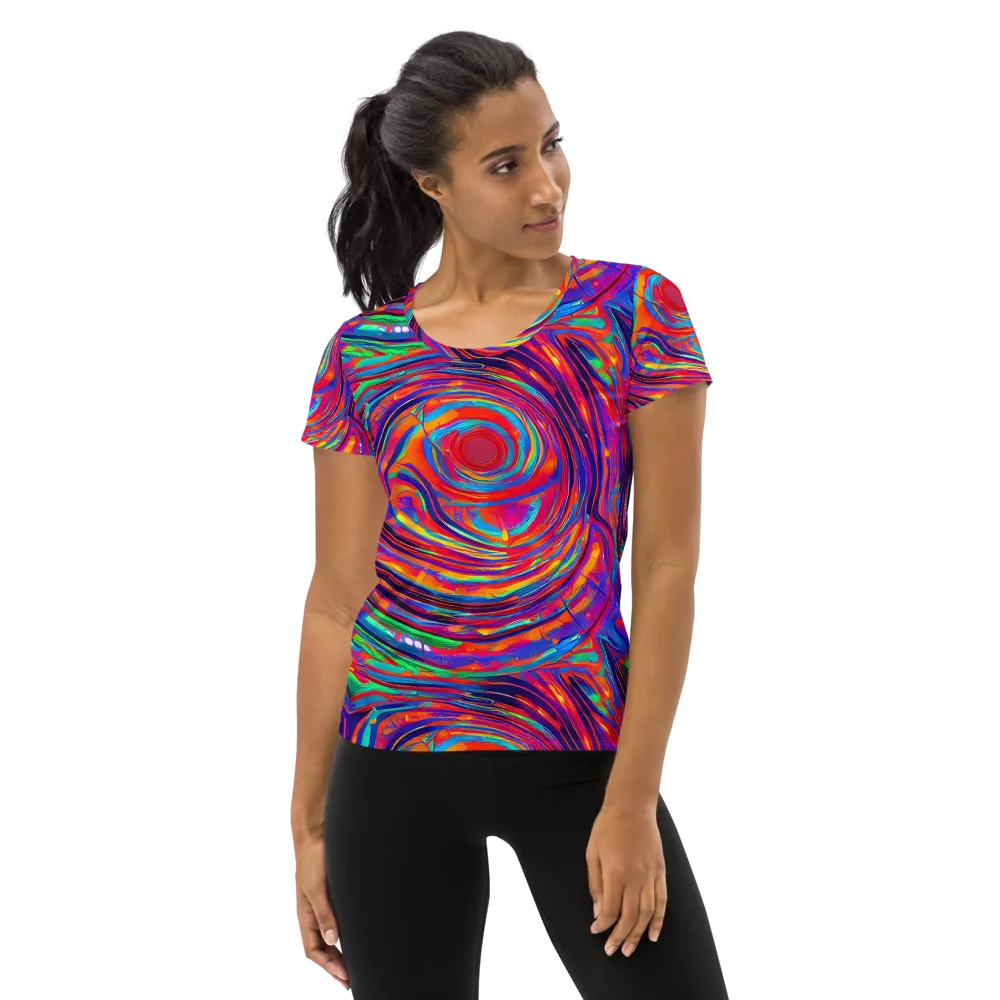 Quantum Spiral on Women's Athletic T-Shirt — Front