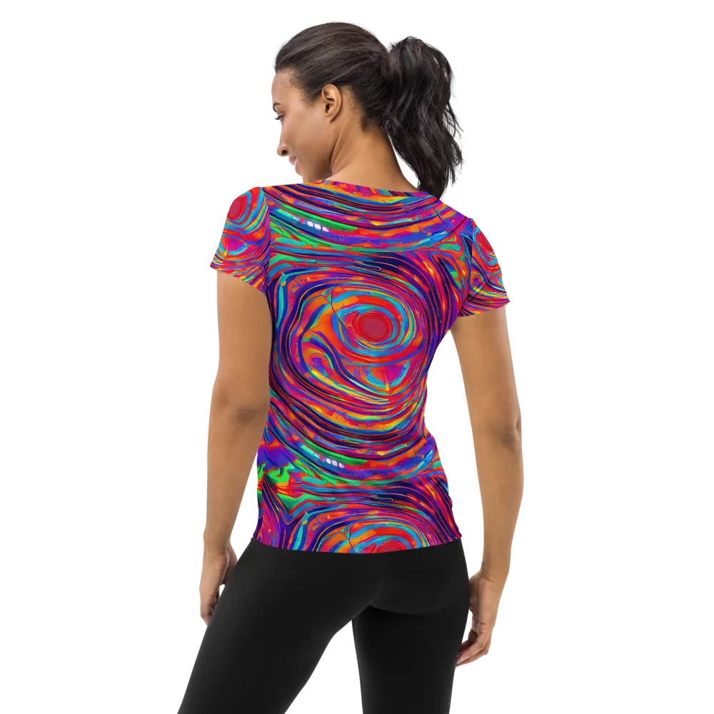 Quantum Spiral on Women's Athletic T-Shirt — Back