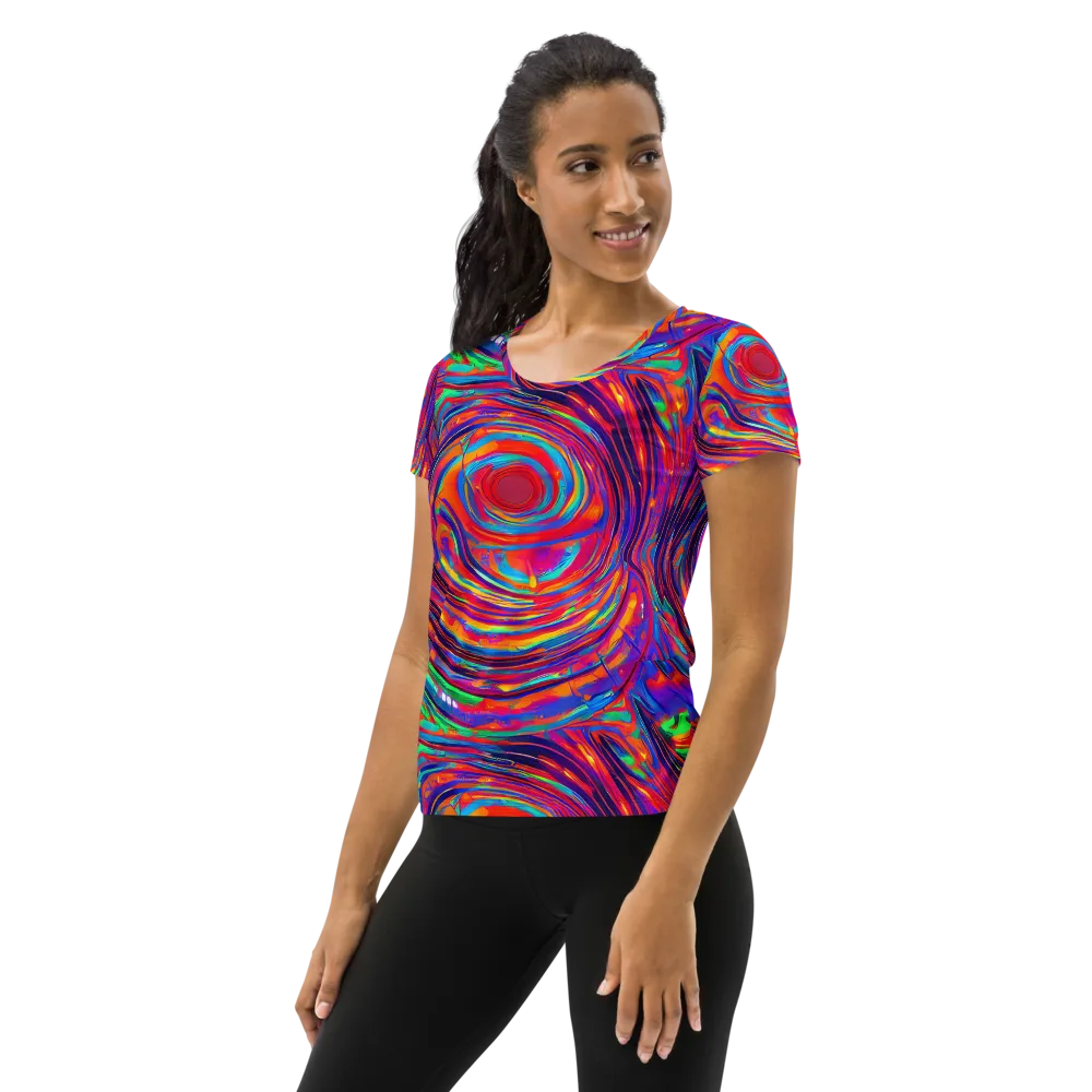 Quantum Spiral on Women's Athletic T-Shirt — Left