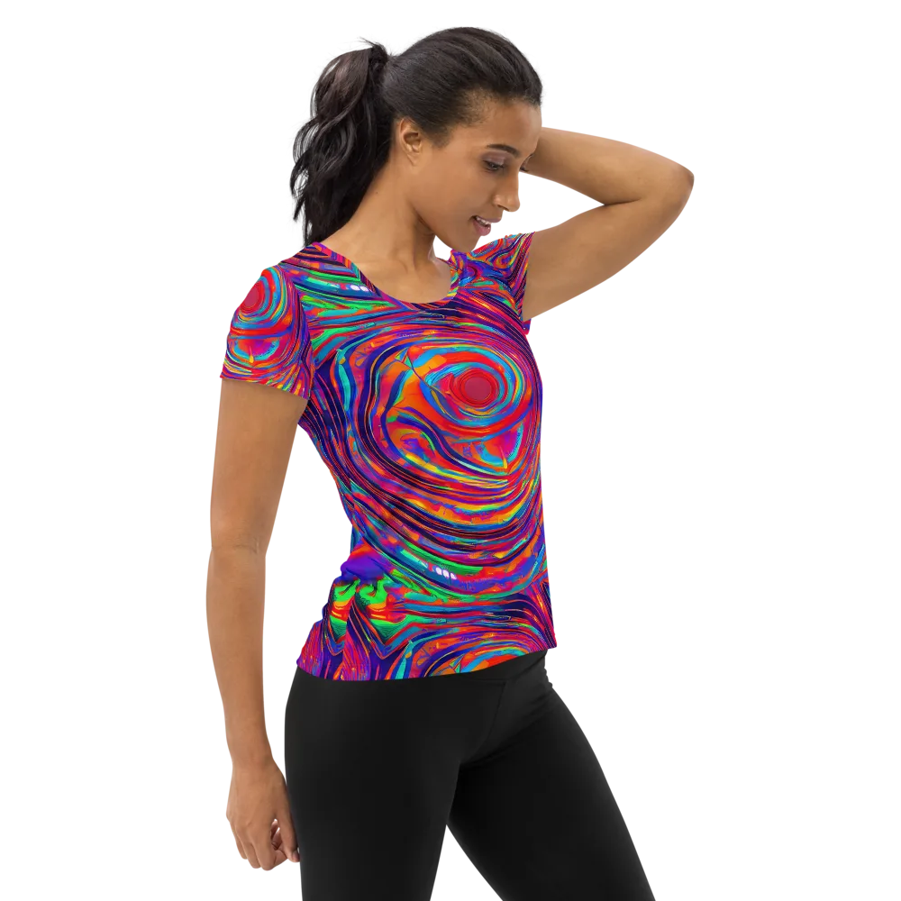 Quantum Spiral on Women's Athletic T-Shirt — Right