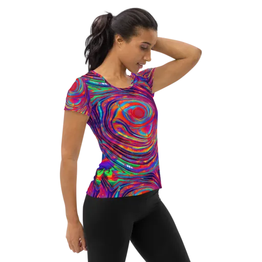 Quantum Spiral on a Women's Athletic T-Shirt