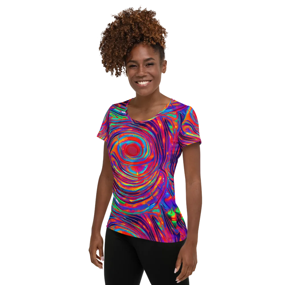 Quantum Spiral on Women's Athletic T-Shirt — Left