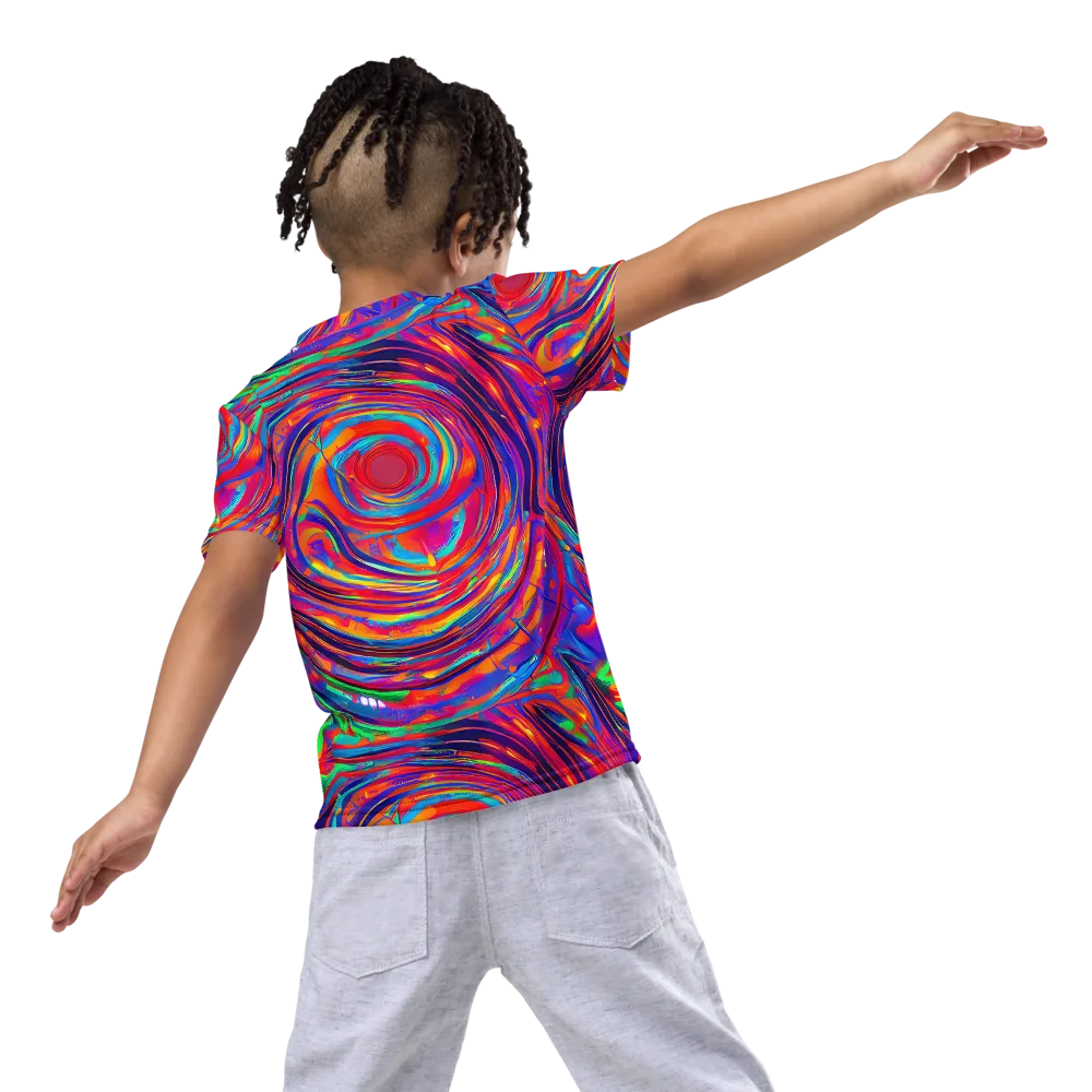 Quantum Spiral on Kids Crew Neck T-Shirt — Back