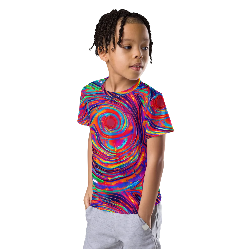 Quantum Spiral on Kids Crew Neck T-Shirt — Left Front