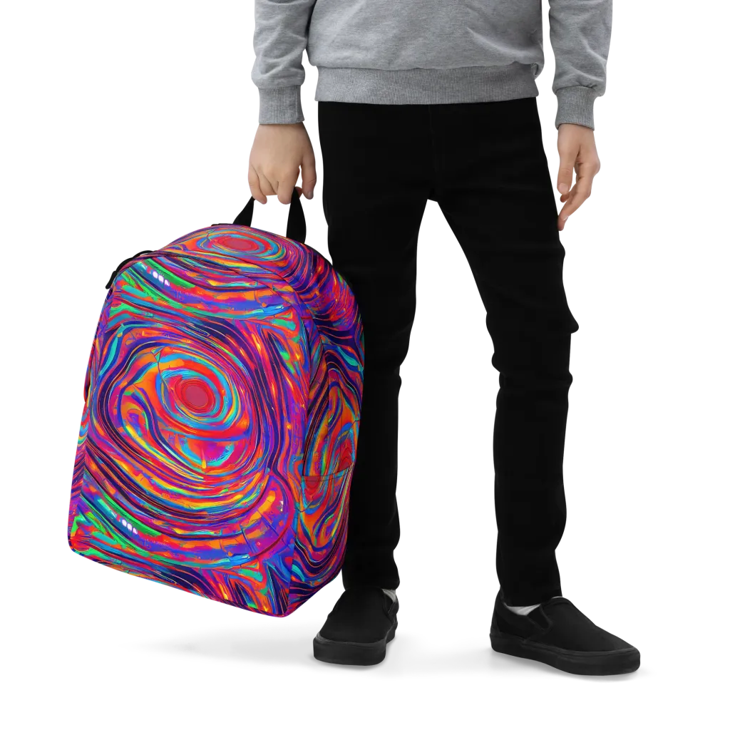 Quantum Spiral on Minimalist Backpack — Zoomed-in