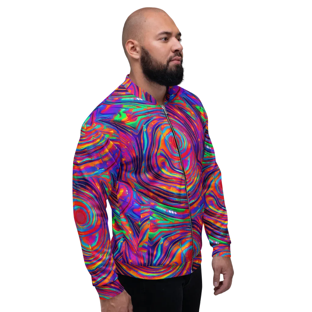 Quantum Spiral on Bomber Jacket — Right