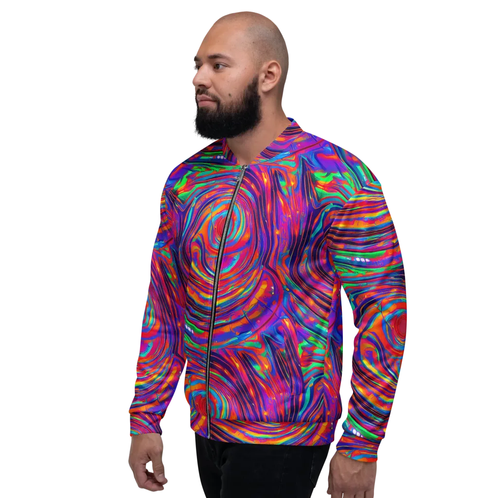 Quantum Spiral on Bomber Jacket — Left