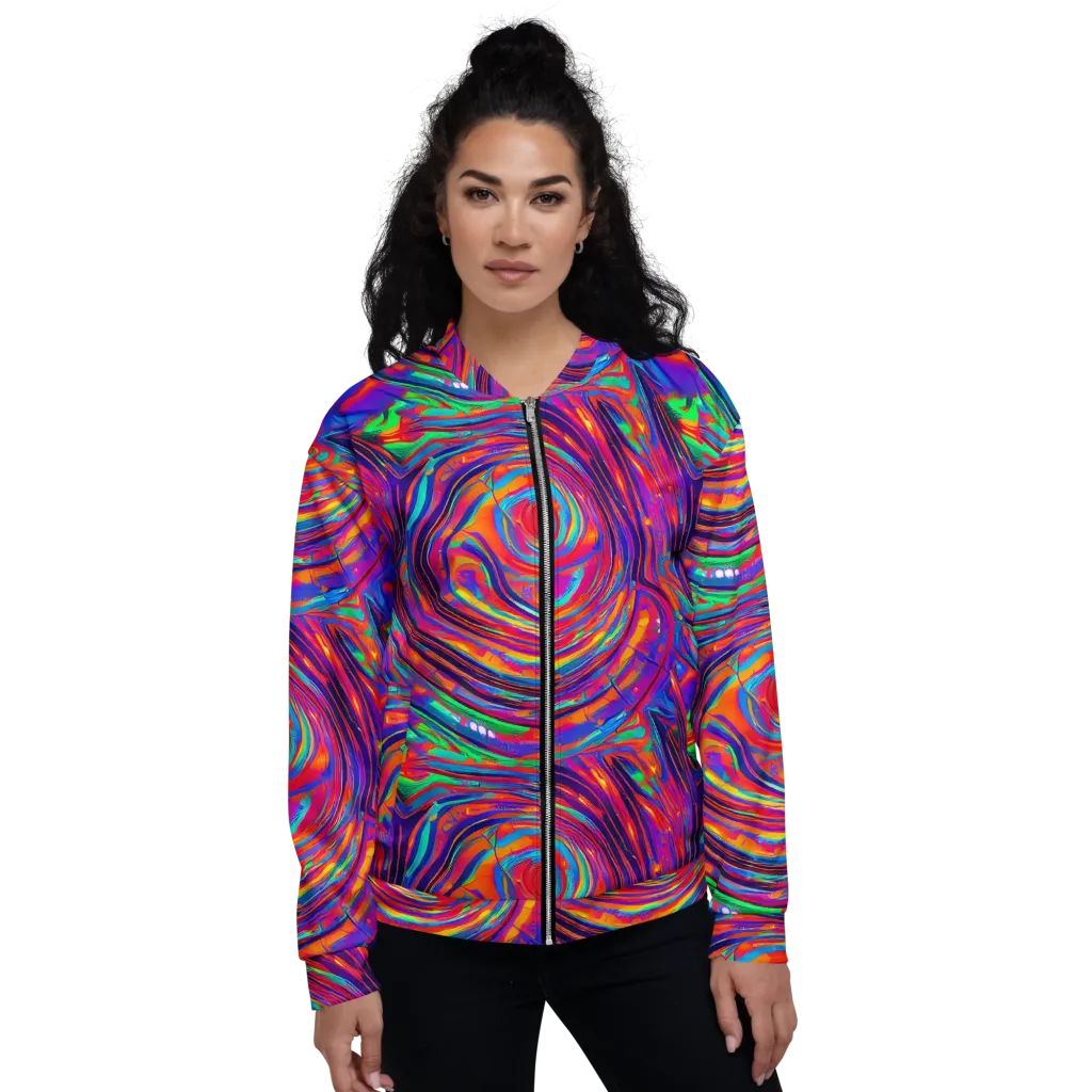 Quantum Spiral on Bomber Jacket — Front