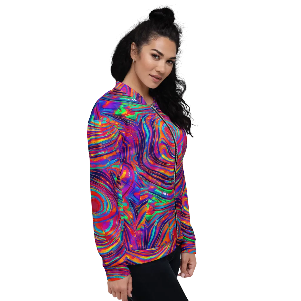Quantum Spiral on Bomber Jacket — Right