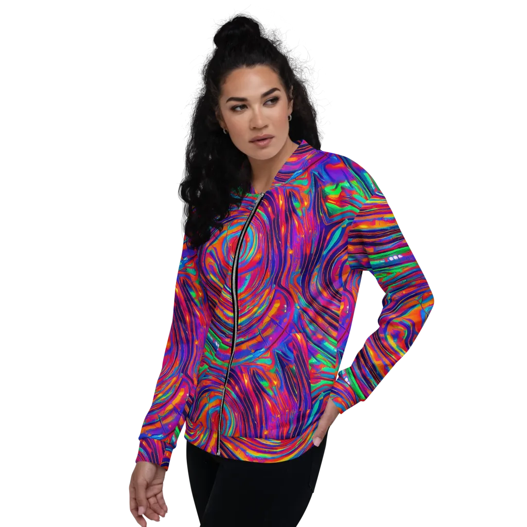 Quantum Spiral on Bomber Jacket — Left