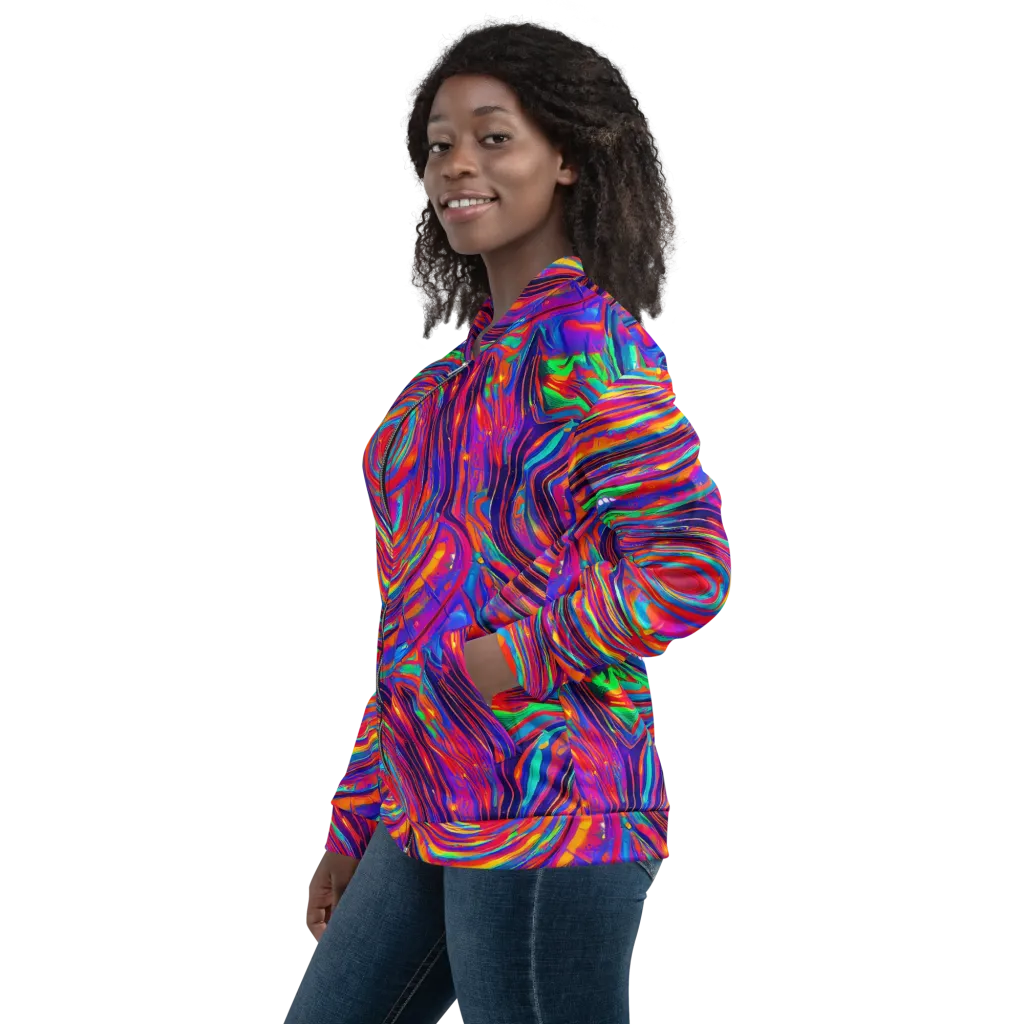 Quantum Spiral on Bomber Jacket — Left
