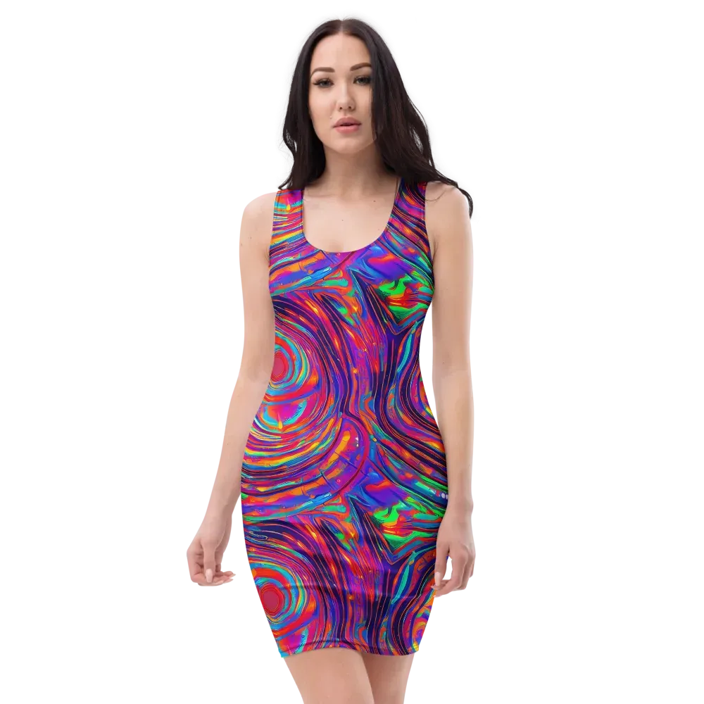 Quantum Spiral on Bodycon Dress — Front