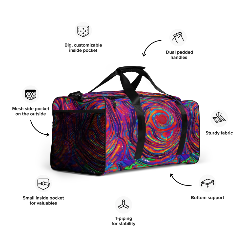 Quantum Spiral on Duffle Bag — Right Front