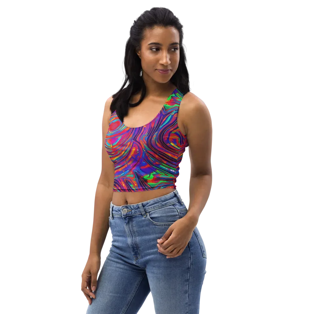 Quantum Spiral on Crop Top — Left Front